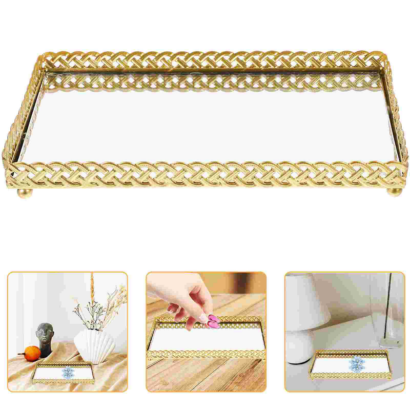 Desktop Storage Tray Decorative Perfume Trays for Vanity Ring Holder Jewelry Table