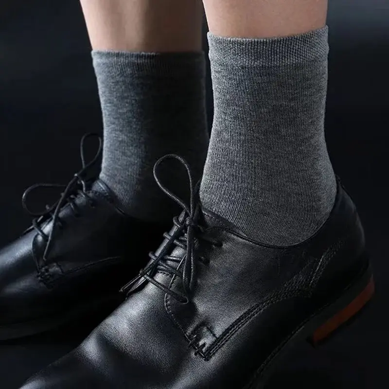 10 paia/calzini da uomo calzini Midtube in cotone Comfort di alta qualità nero Classic Business traspirante assorbimento del sudore StockingsEU39-48