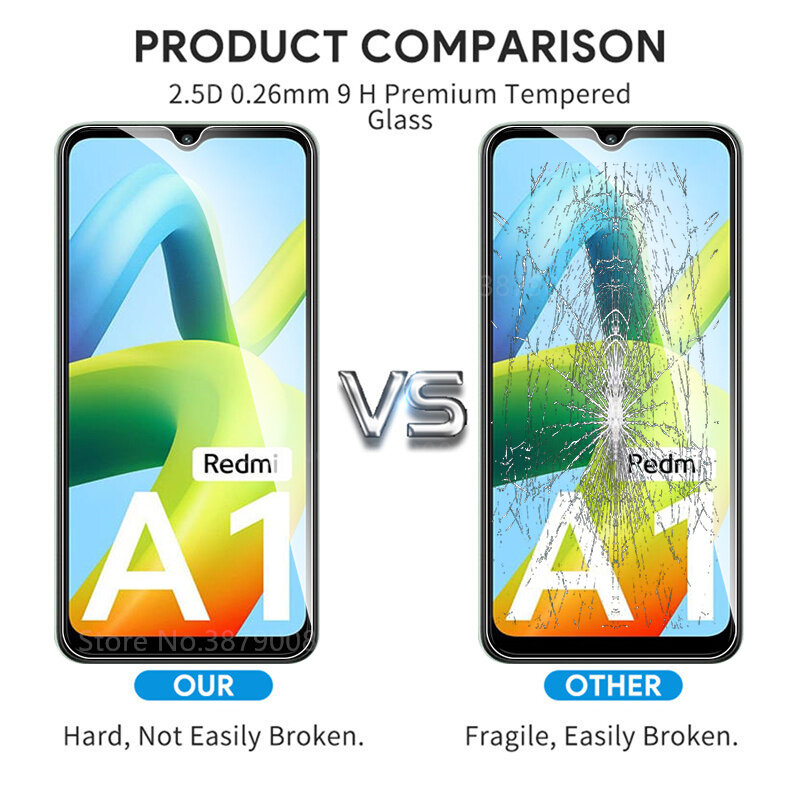 3Pcs schutz glas für Xiaomi Redmi A1 readmi redmy EINE 1 1A redmia1 6.52 ''gehärtetem gläser screen protector rüstung sicherheit film