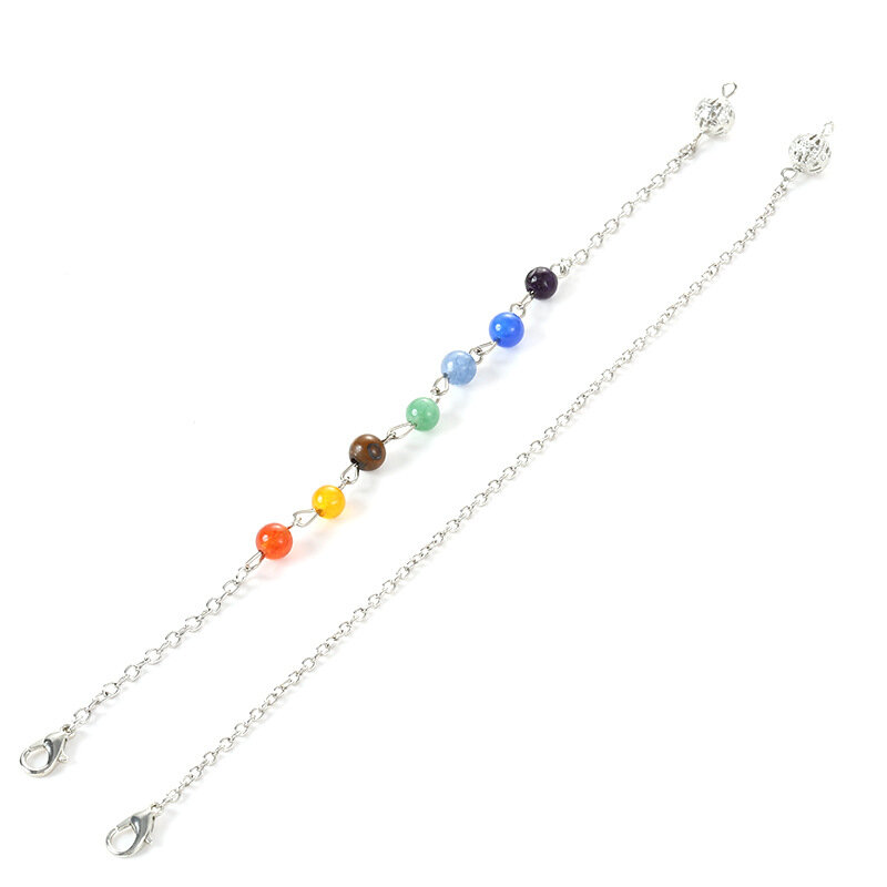 Chakra perline pendolo catena aragosta fibbia pendolo ciondolo Yoga aragosta fai da te catena in acciaio inossidabile collana bracciale Making