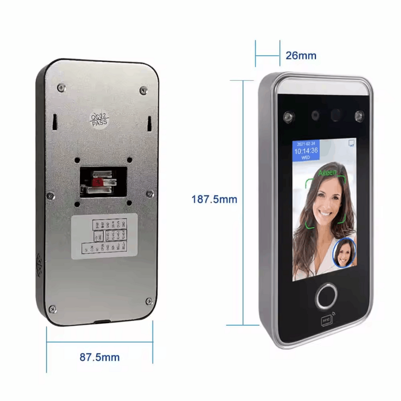 Vians-Scanner de Impressão Digital para Tempo, Reconhecimento Facial, Cloud SDK, Controle de Acesso AI, Máquina, 4,3 polegadas