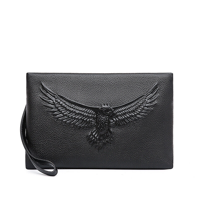 男性用本革ポーチ,新しいデザインの封筒または財布,iPad用トラベルバッグ