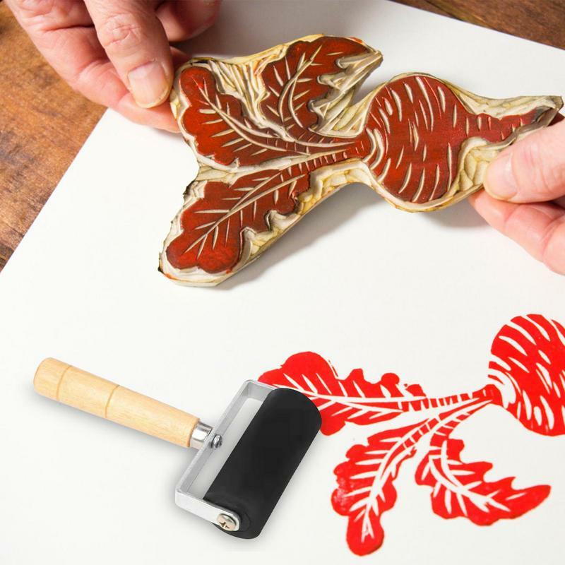 Rodillo de goma profesional Brayer para pintura, herramienta de estampado de tinta para proyectos de arte y artesanía, # W0