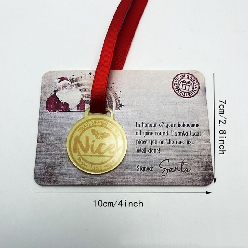 بطاقة معايدة عيد الميلاد نابضة بالحياة الإبداعية ، ميدالية قائمة لطيفة لطيفة ، هدية رائعة ، بطاقة معايدة عشية جديدة