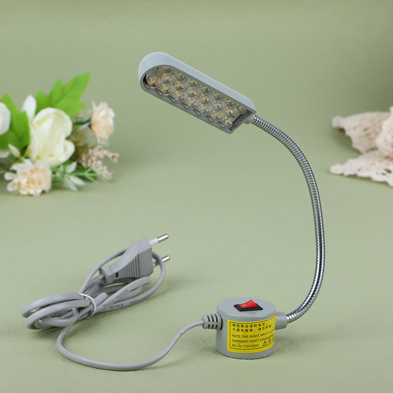 1pc 10/20/30 LED Sewing Machine Lamp 360 Flexible Adjustable Gooseneck Work Lamp Industrial Lights With Base For Workbench