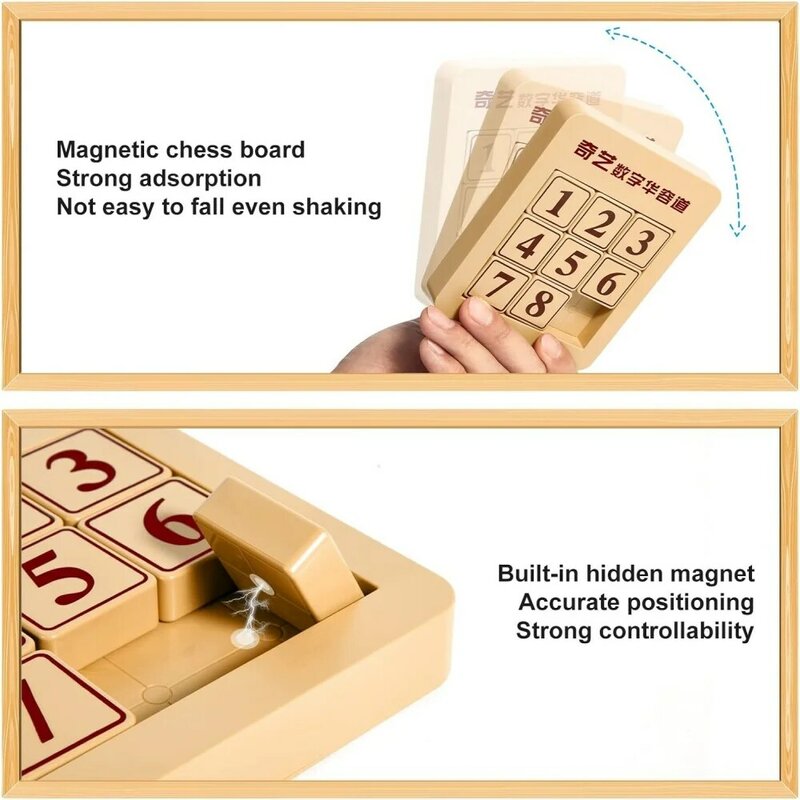 Qiyi Klotski 3x3x3/4x4/5x5x5 cyfra przesuwna gra magiczna kostka puzzle magnetyczne zabawki dla rodziny grających drewniany kolor numer przesuwny