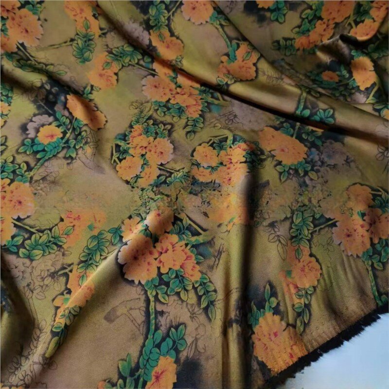 Атласная микро эластичная ткань, имитация сладкой картофельной пряжи, модное платье-Ципао и рубашка Hanfu, Шелковый полиэстер