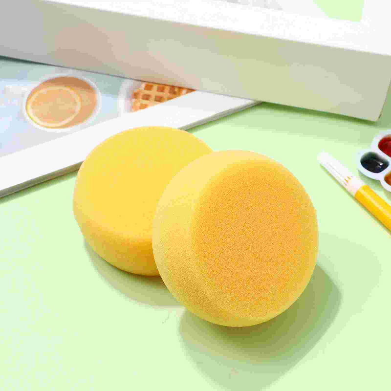 Spons kue bulat kuning, spon seniman cat air sintetis bulat untuk melukis kerajinan tembikar kue bulat (kuning)