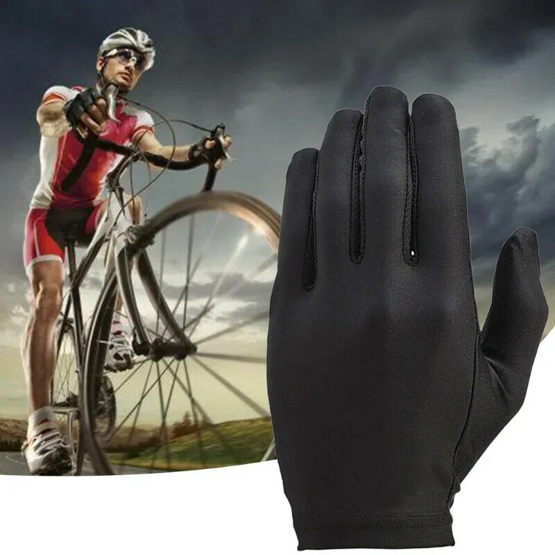 ถุงมือบางใช้ซับในสีดำถุงมือขี่รถจักรยานยนต์ถุงมือเจลนิ่ม1คู่