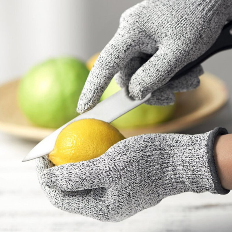 1 para klasy 5 anty-rękawice do cięcia kuchnia HPPE odporne na zadrapania ochrona bezpieczeństwa do cięcia szkła ogrodnika