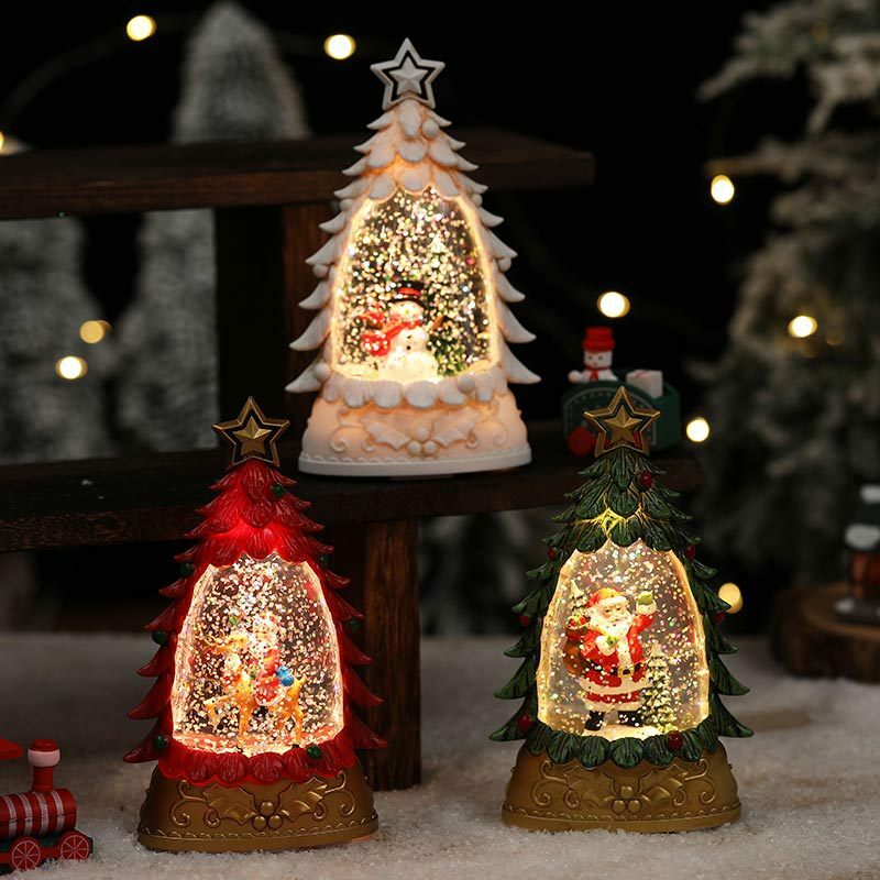 Christmas Waterfilled Sequin Wind Lamps Decoration Merry Christmas Decor For Home Xmas Ornaments Gift Santa Water Feature Lamp