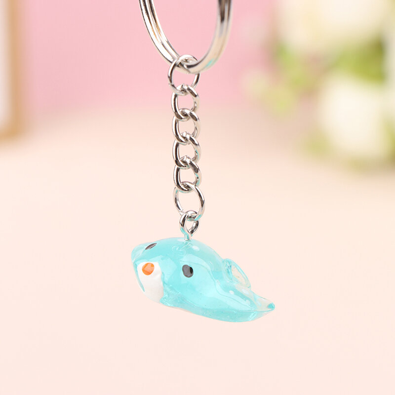 Niedliche Meer themen orientierte Schlüssel ring Cartoon Ozean Tier Schlüssel bund Fisch Anhänger Schlüssel ring Zubehör für Mädchen Kind Geschenke