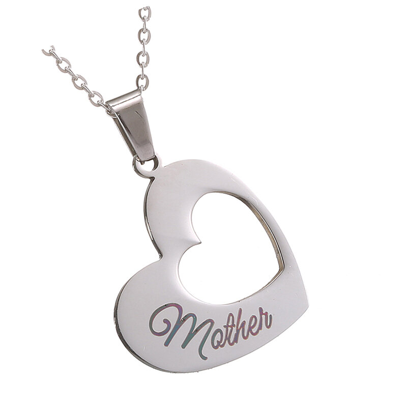 Kalung Liontin Hati Putri Ibu Baja Nirkarat 1 Besar 1 Set Cinta Kecil Kalung Perhiasan Hadiah Putri Ibu Grosir