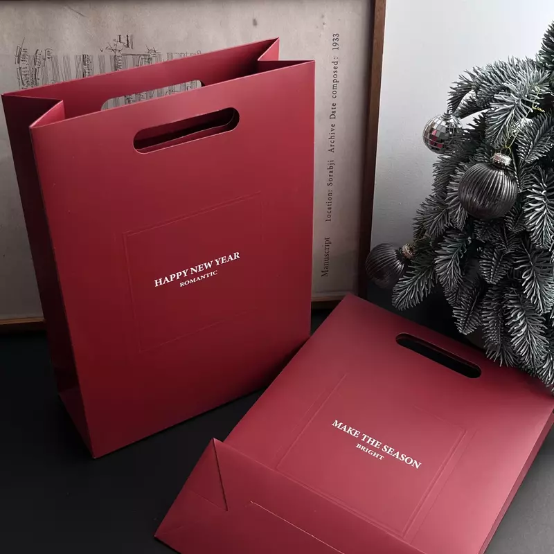 3 pezzi in rilievo addensato borsa rossa Souvenir Bouquet confezione regalo confezione regalo negozio di fiori composizione floreale scatola di imballaggio nera