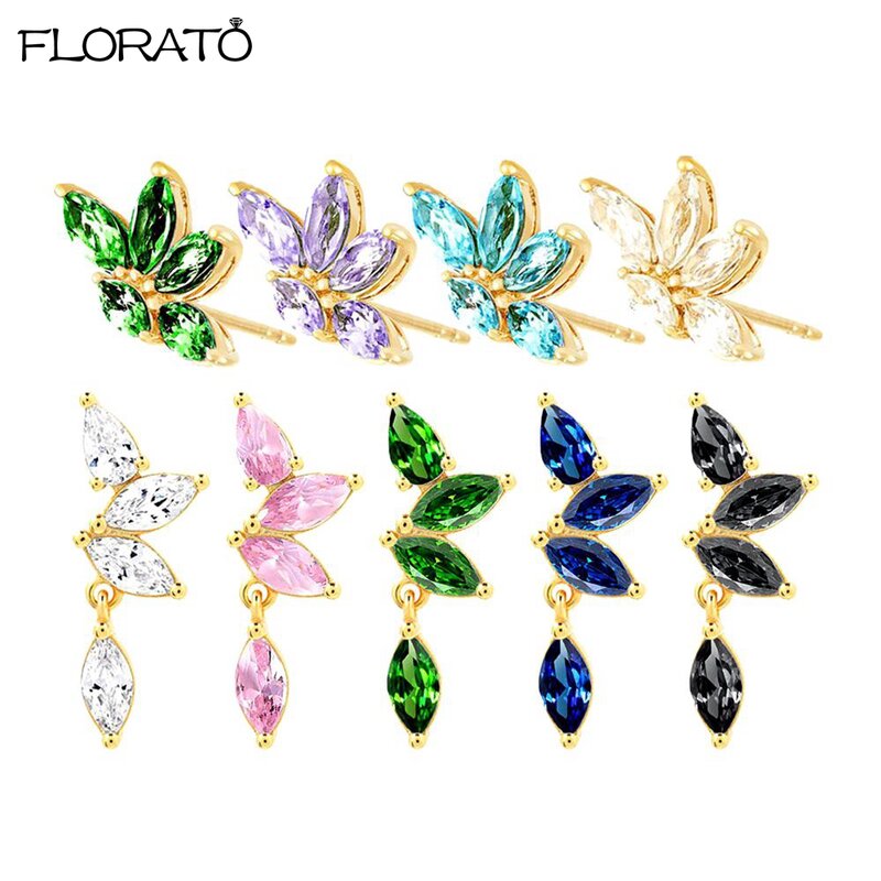 2024 nuovi eleganti orecchini a fiore per le donne 925 Sterling Silver Needle Fashion Multicolor zircone orecchini regalo di gioielli da sposa