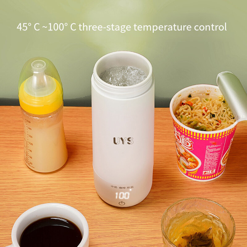 Tasse à eau électrique portable isolée, double, résistante à la chaleur, carte de voiture chauffée, voyage