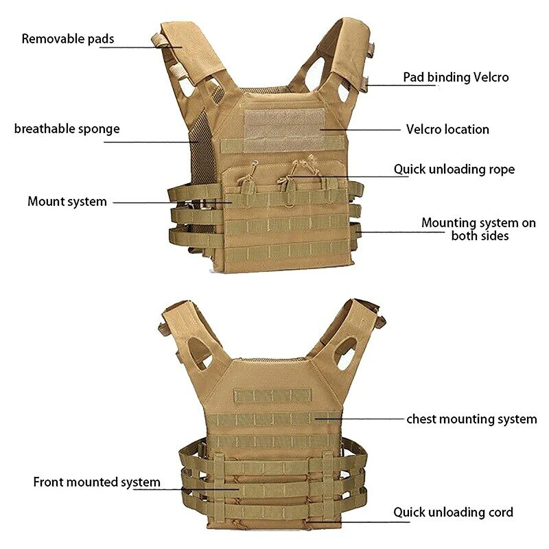 Vest Body Armor Hunting Carrier Airsoft Accessories Combat Camo CS Game Jungle Equipment