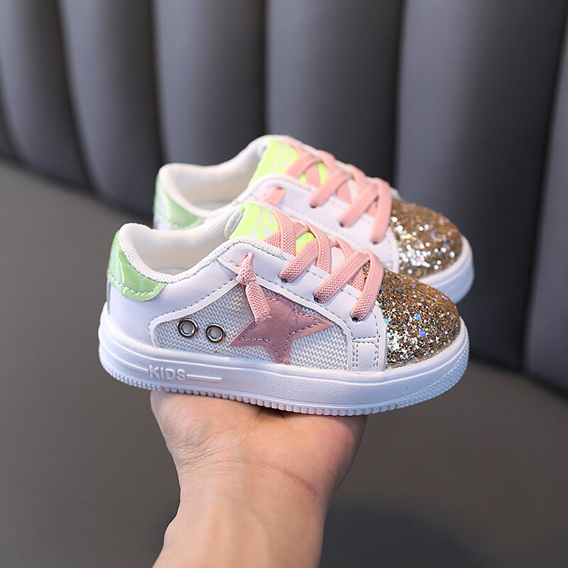 Children Shoes Girls Sneakers Fashion Kids Shoes Baby Toddler Casual Shoes Fashion Sequins Tenis Infantil Menina Spring Autumn