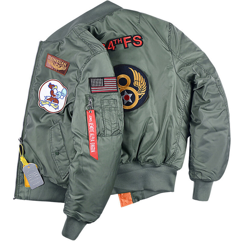 New Alpha Martin Winter Flight Bomber Pilot Jacket Men Military Tactical Jacket L2B  Air Combat Hero 334 Memorial Baseball Coat