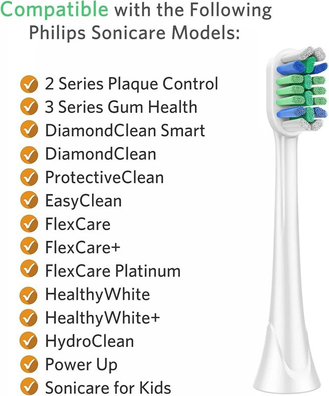 Replacement Toothbrush Heads Compatible with Philips Sonicare for C3 C2 G2, Electric Brush Heads for Sonicare C2 Plaque Control