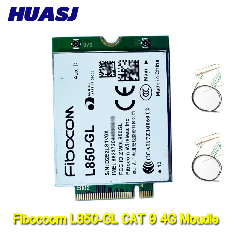 Huasj Fibocom L850-GL 4G LTE 모뎀, Cat9 M.2 셀룰러 WWAN 모듈, 인텔 XMM 7360