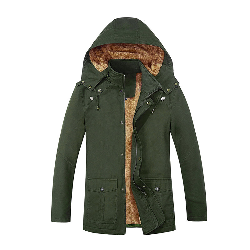 Мужская зимняя куртка 2024, утепленная теплая парка для альпинизма, охоты, зимняя одежда для мужчин, ветровка средней длины