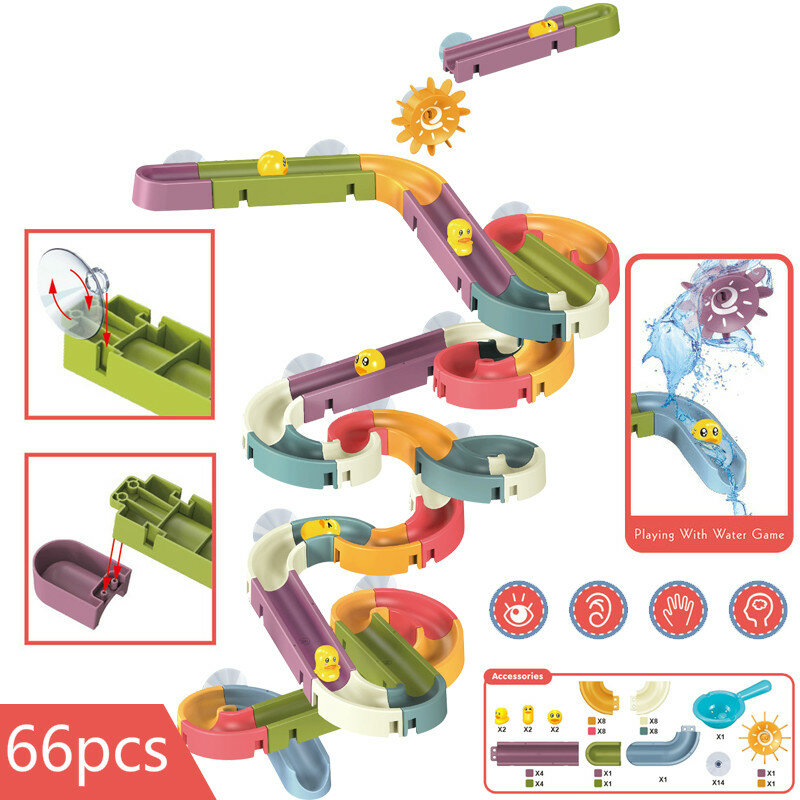 Nowa wanienka dla dzieci zabawki Rainbow Shower Pipeline żółte kaczki Slide Tracks łazienka edukacyjny zestaw do zabawy w wodzie zabawka dla dzieci prezenty