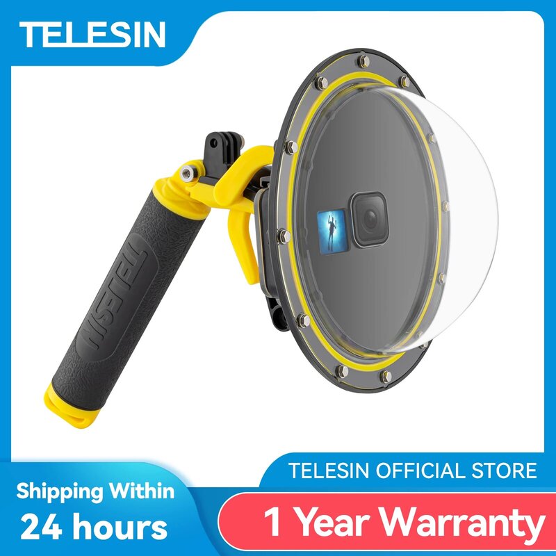 TELESIN 6'' Dome Port 30M Waterproof Case Housing For Gopro Hero 5 6 7 8 9 10 11 12 Trigger Dome Cover Lens Accessories