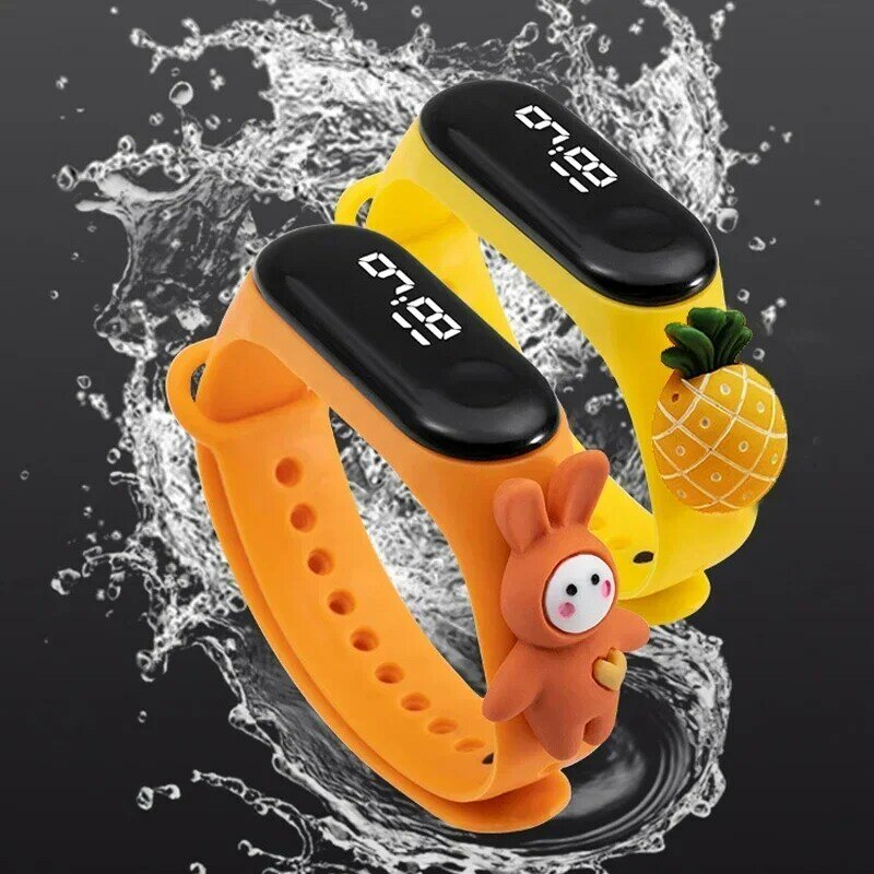 Reloj inteligente deportivo de silicona para niños y niñas, pulsera Digital LED de dibujos animados, resistente al agua, regalo de cumpleaños, M3-M7