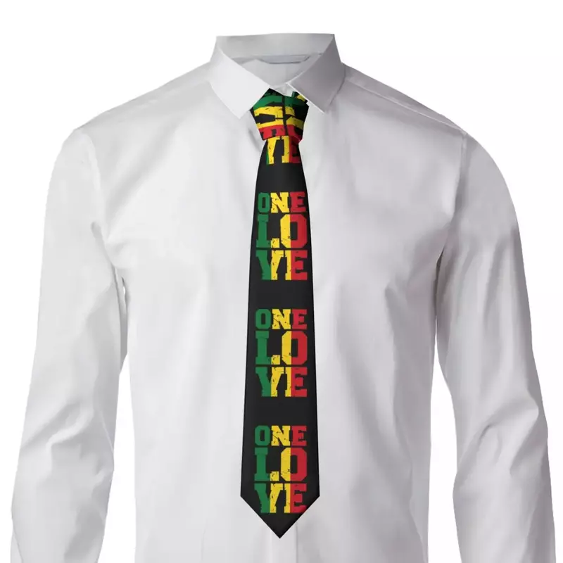 Corbata de cuello personalizada de One Love para adultos, corbata de cuello de moda Retro, corbata de cuello gráfica, corbata de boda, regalo de cumpleaños