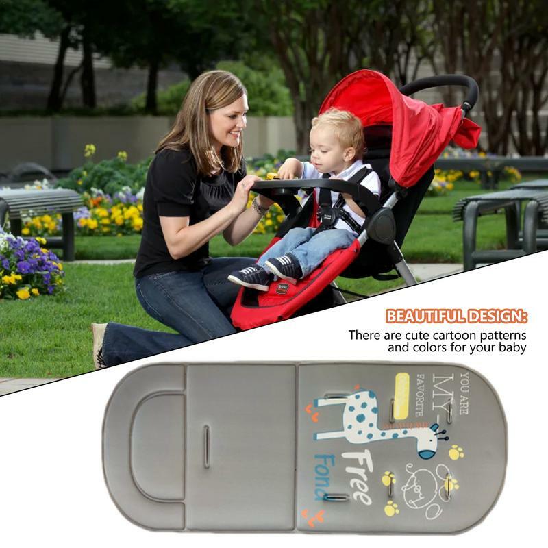 Bantalan kursi kereta bayi dengan lubang, aksesori Kereta Bayi, matras bantalan kursi dorong antilembap dengan lubang