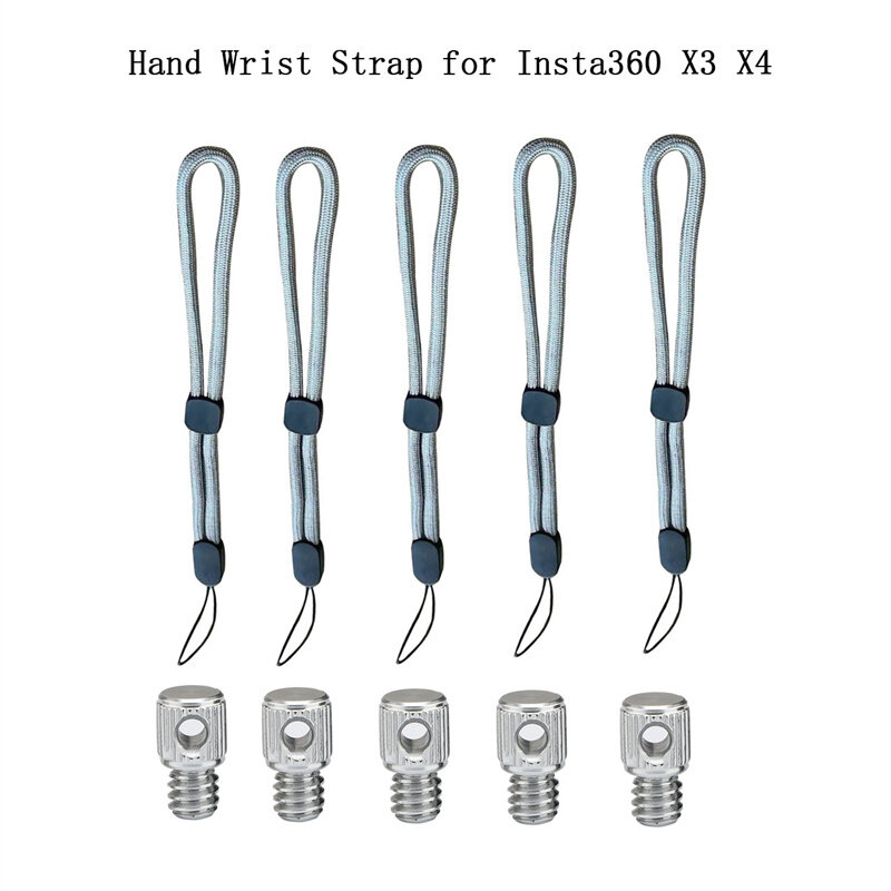 Correia de mão para Insta360 One X, X2 X3 X4, cordão anti-perdido, conector de parafuso 1/4, acessórios de corda manual