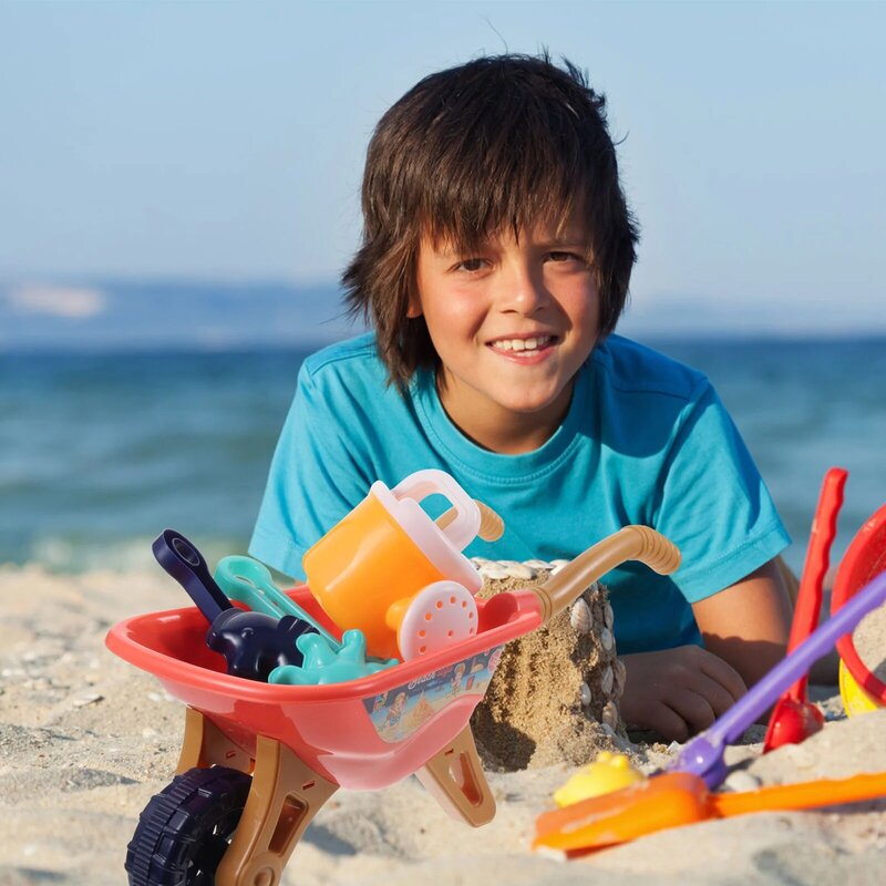 여름 해변 모래 장난감 모래 양동이 비치 삽 파기 도구, 야외 해변 수영장 게임 물놀이 장난감