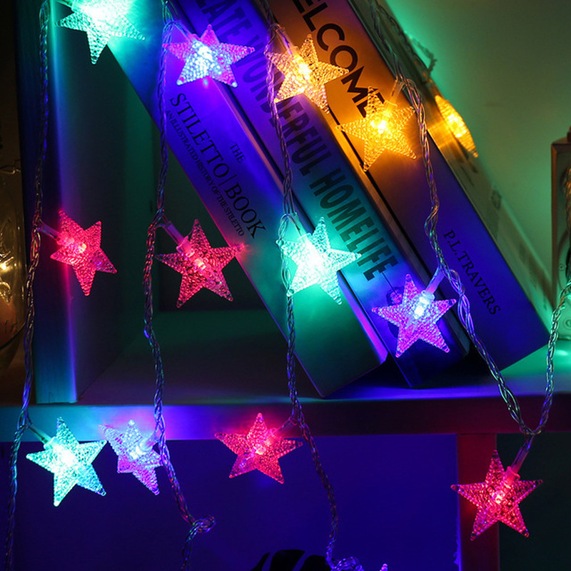 Guirnalda de luces LED para decoración del Día de San Valentín, copos de nieve, estrellas, hadas, árbol de Navidad, Año Nuevo, habitación, batería USB