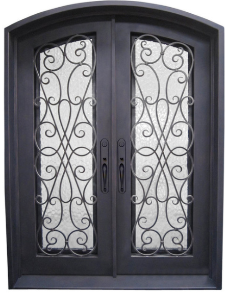 Puerta de Hierro forjado para el hogar, proveedor dorado, puerta moderna de vidrio de hierro