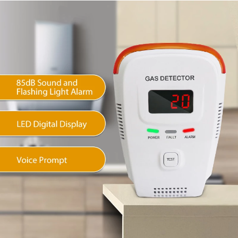 Detektor Alarm keselamatan kebocoran alami Lpg De Gas Allarme rumah bocor Sensor rumah perlindungan keamanan dengan perintah suara