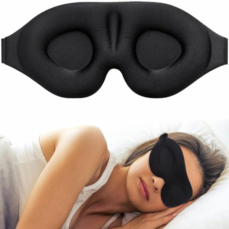 ที่ปิดตาสำหรับเดินทางแบบพกพาผ้าปิดตา3D การนอนหลับที่นุ่มนวลตัวช่วยผ่อนคลายที่ปิดตาที่ปิดตาปรับได้แผ่นปิดตายืดหยุ่นได้
