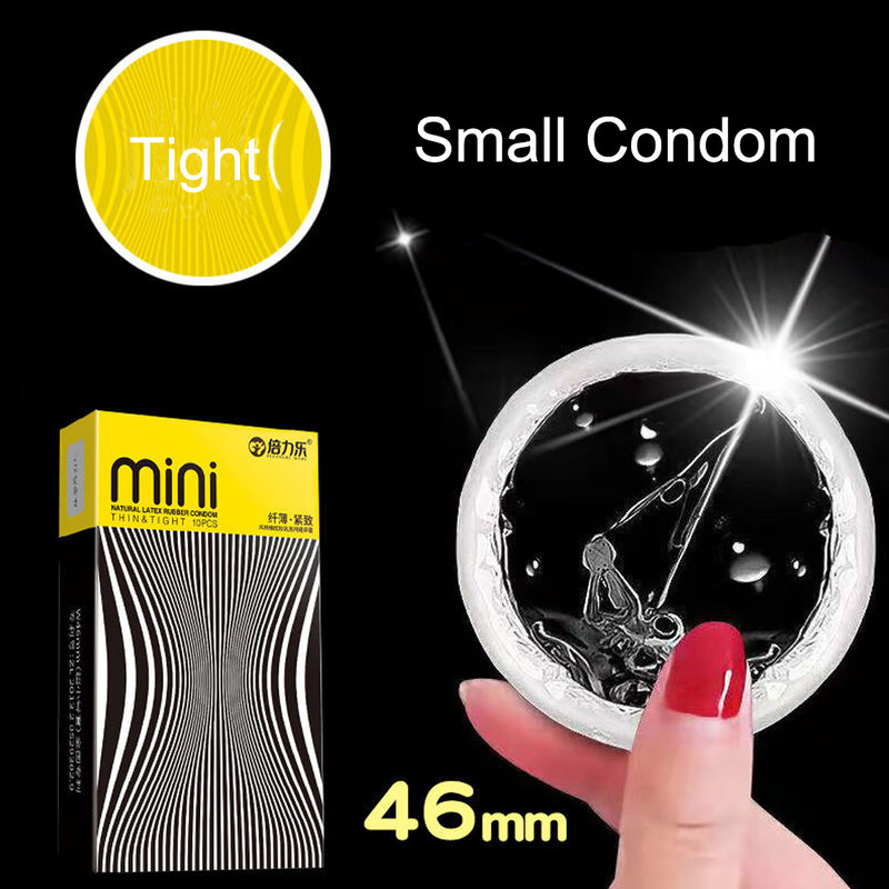 20Pcs 45มม.46มม.49ถุงยางอนามัยแน่น Smooth Latex Kondom ขนาดเล็ก Ultra หล่อลื่น Penis Sleeve ผลิตภัณฑ์สำหรับชาย