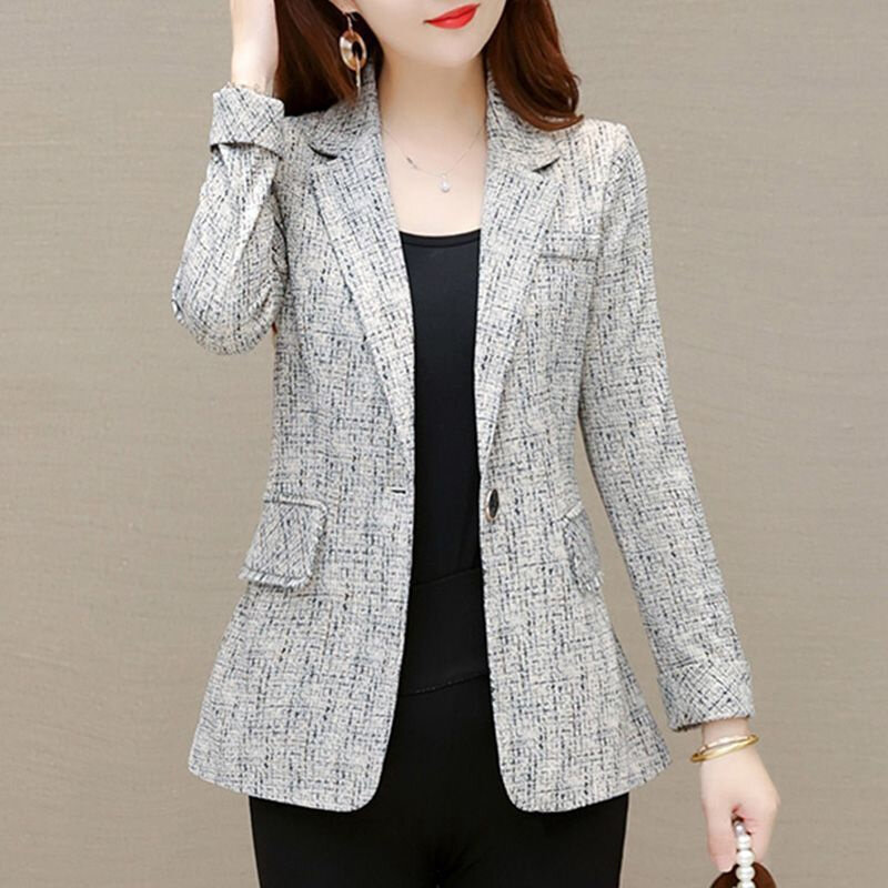 2023 Spring Autumn Women's New Korean Small Suit Coat Mid aged Mom's Temperament Fashion Slim Small Man Foreign Style Suit Top