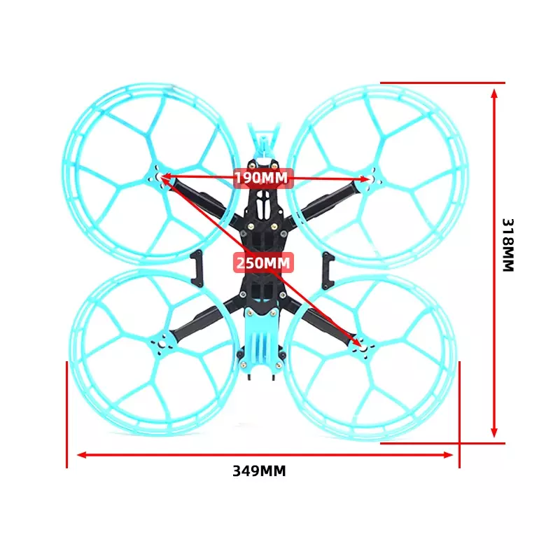 HSKRC CL250 5inch Carbon Fiber Frame Kits with 4PCS Ducts TPU 3D Print Parts for RC FPV Racing Freestyle Drone Support 2205/2207
