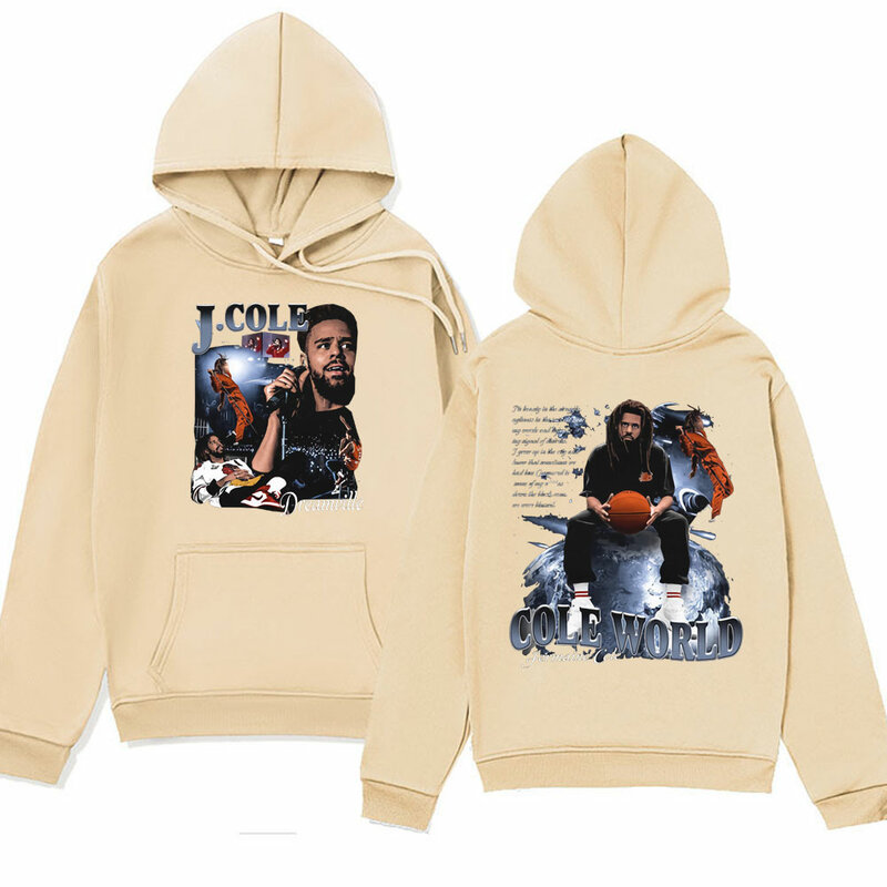 Rapper J Cole World hoodie grafis mode musim semi baru kaus bertudung uniseks Vintage ukuran besar Y2k pakaian jalanan Pullover pria