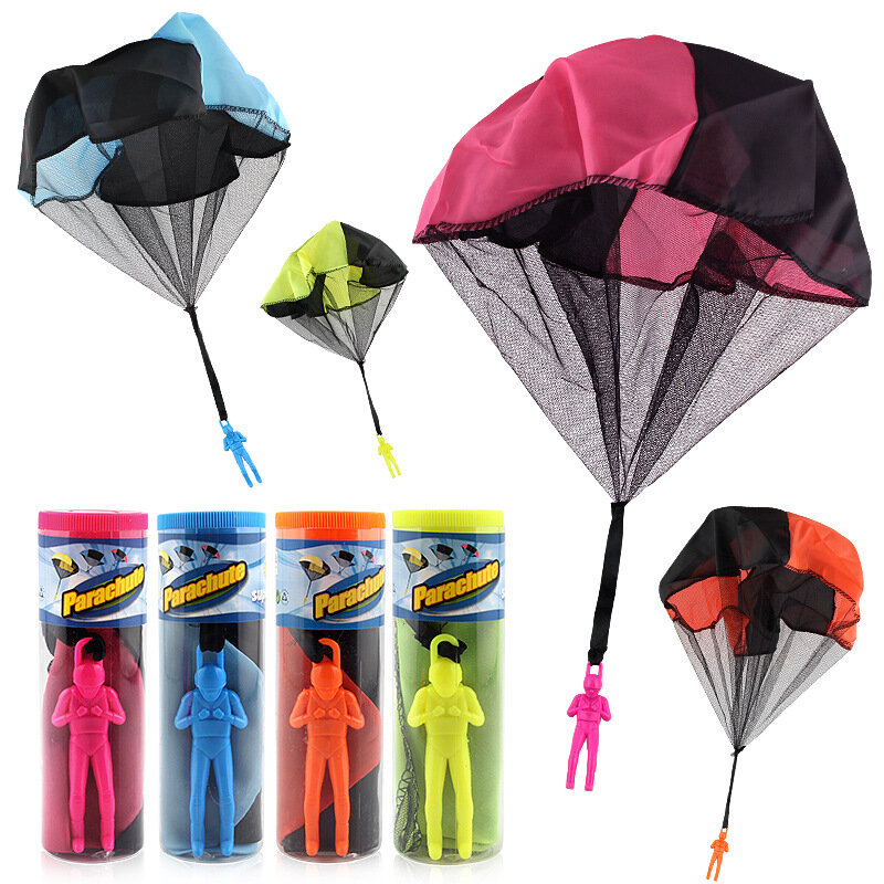 Lancio a mano paracadute bambini giocattoli divertenti all'aperto gioco gioca giocattoli per bambini volano paracadute Sport con Mini soldato regalo di compleanno
