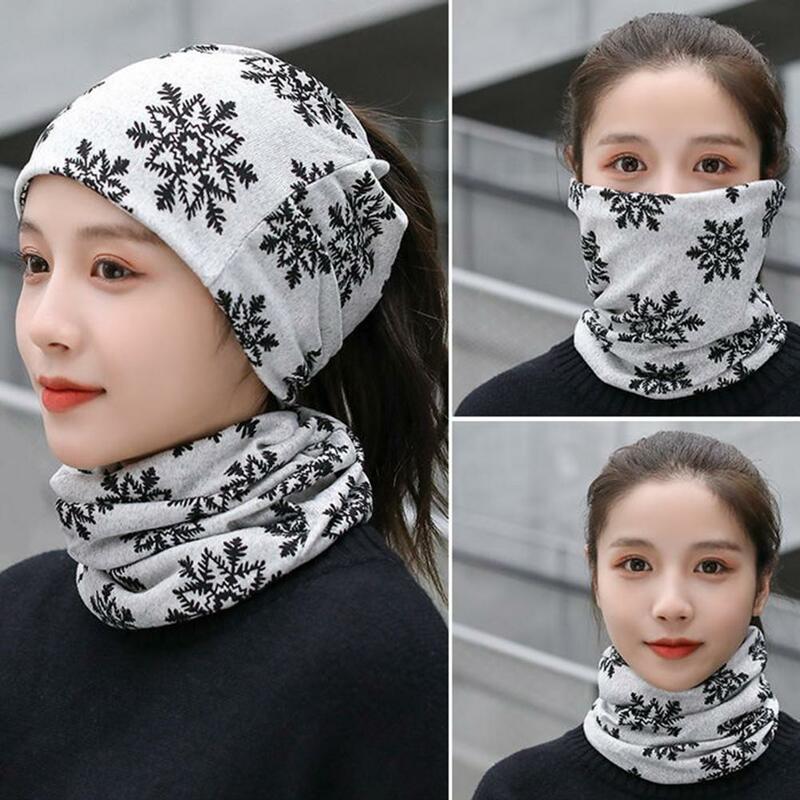 Lenço de tricô quente para guarda facial, versátil Headwear, padrão requintado, Super macio, respirável, inverno