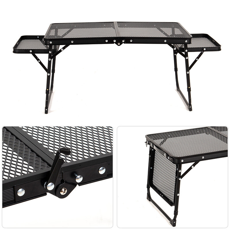 Lifting Folding Table Outdoor Camping Barbecue Table Portable Storage Rack Outdoor Travel Storage Table