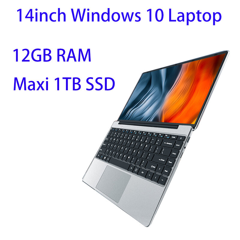 Новый 14-дюймовый тонкий дешевый ноутбук, 12 Гб ОЗУ, 1 ТБ/512 ГБ/256 Гб SSD, Windows 10, четырехъядерный, школьный нетбук, ноутбуки