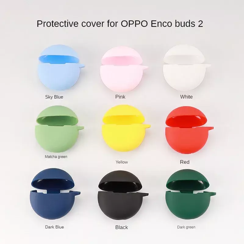 Funda protectora de silicona para auriculares OPPO Enco Buds 2, cubierta a prueba de golpes, carcasa lavable, funda de silicona antipolvo
