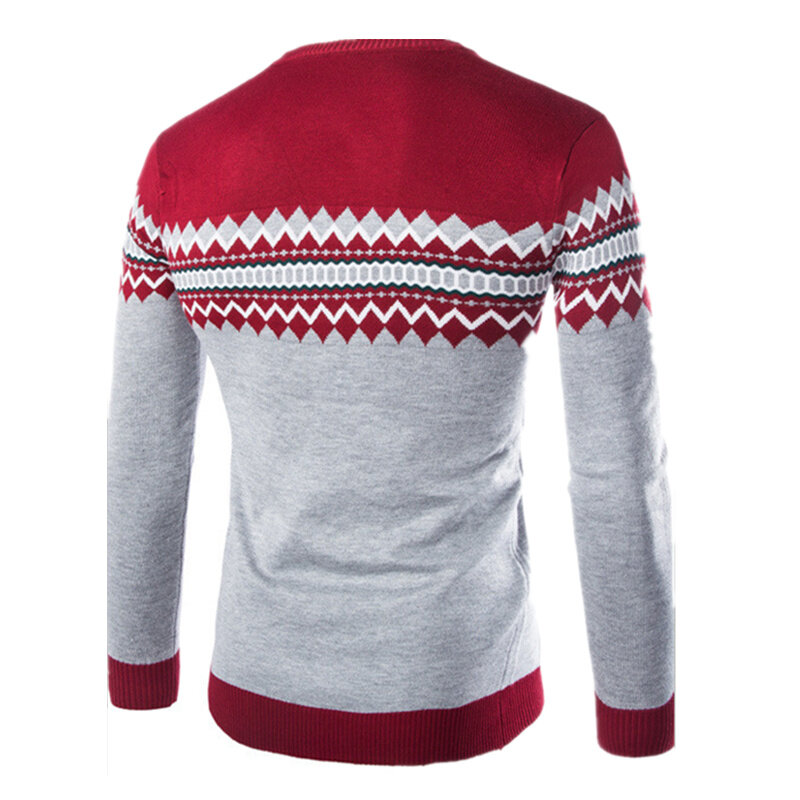 Jesienno-zimowy sweter z cienkim dekoltem z dekoltem dziergany sweter męski Slim Fit Pull Homme Jersey męskie swetry dzianinowe 2024 nowość