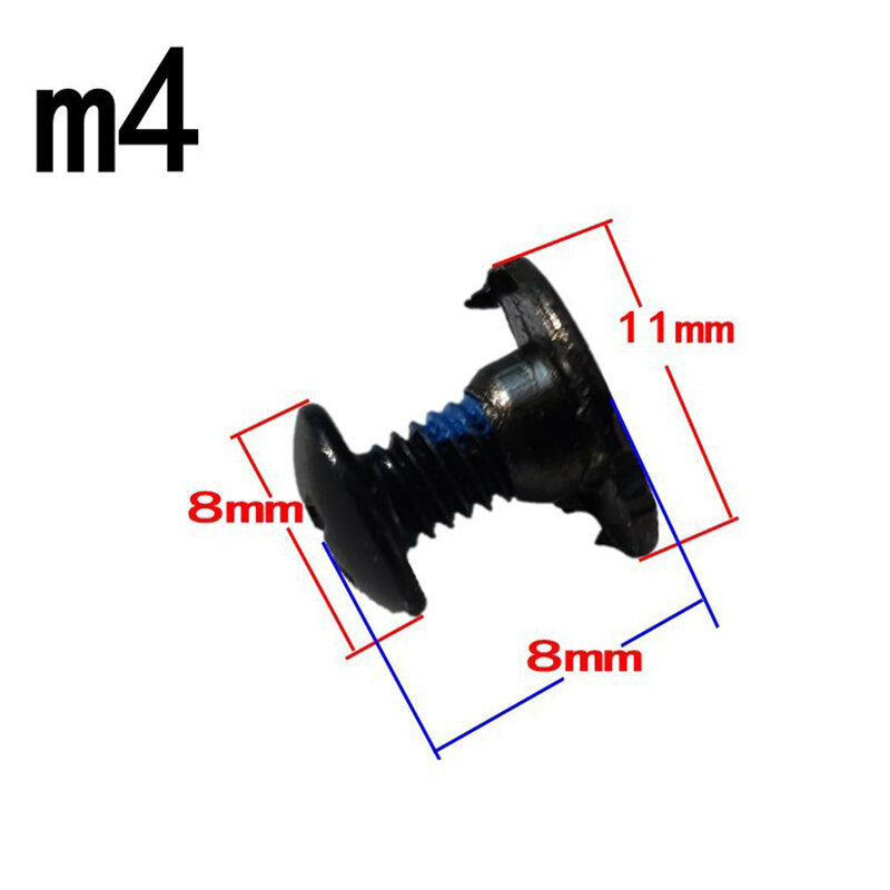 黒のスケート固定ネジ,m4スレッド,クイック修理ローラーねじ,新しいバックル,50個