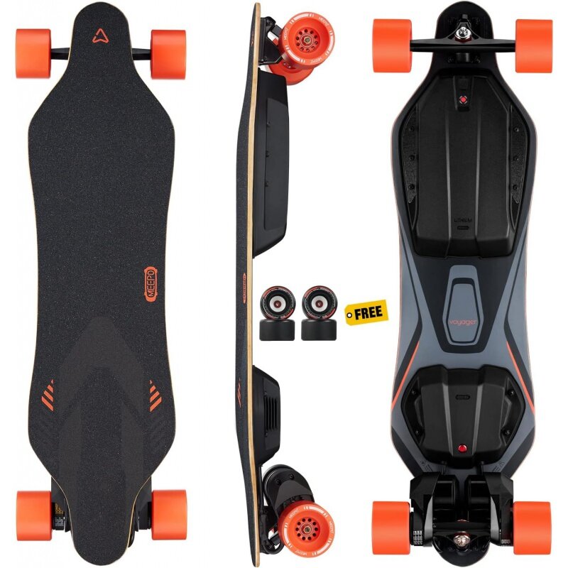 MEEPO Electric Longboard Skateboard with Remote for Adults, 31 MPH Top Speed, 31 Miles Long Range with 2800W*2 Belt Motor, Bambo