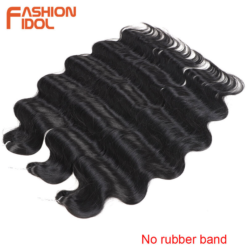 FASHION IDOL Body Wave Crochet Hair 22Inch Soft Long Synthetic Hair Goddess Braids Natural Wavy Ombre 613 Blonde Hair Extensions